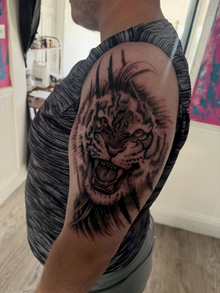 Roaring lion, by Tilly